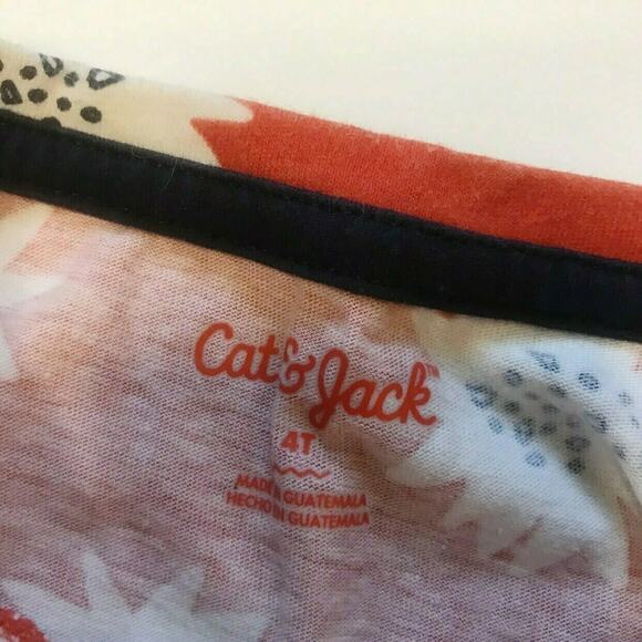 Cat & Jack Girls Floral Tie Front Top 4T - Picture 4 of 5